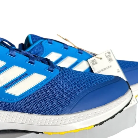 ADIDAS EQ21 RUN 2.0 J /UNISSEX RUNNING SHOES - BLUE/WHITE/YELLOW- SIZE 5Y